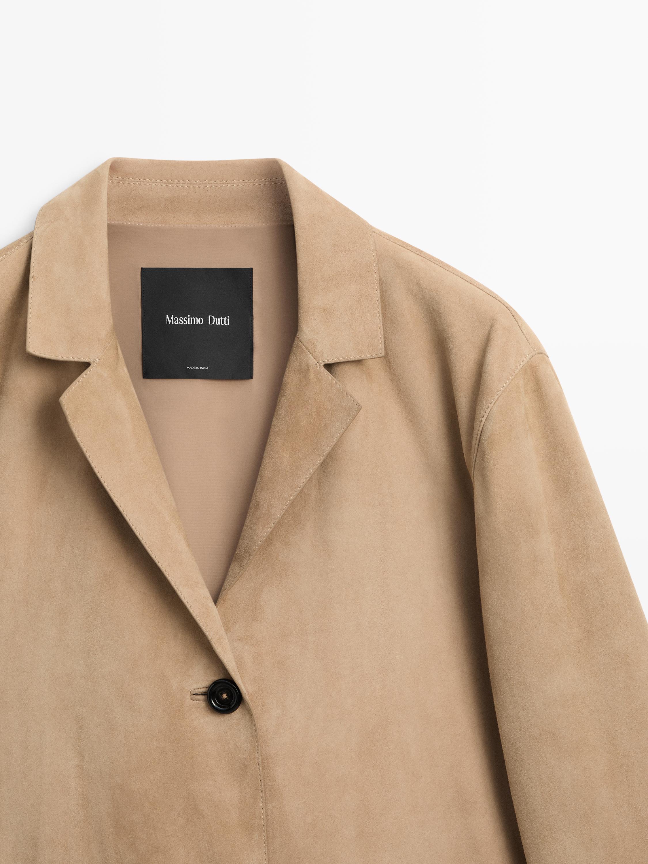 100% suede leather blazer with pocket details